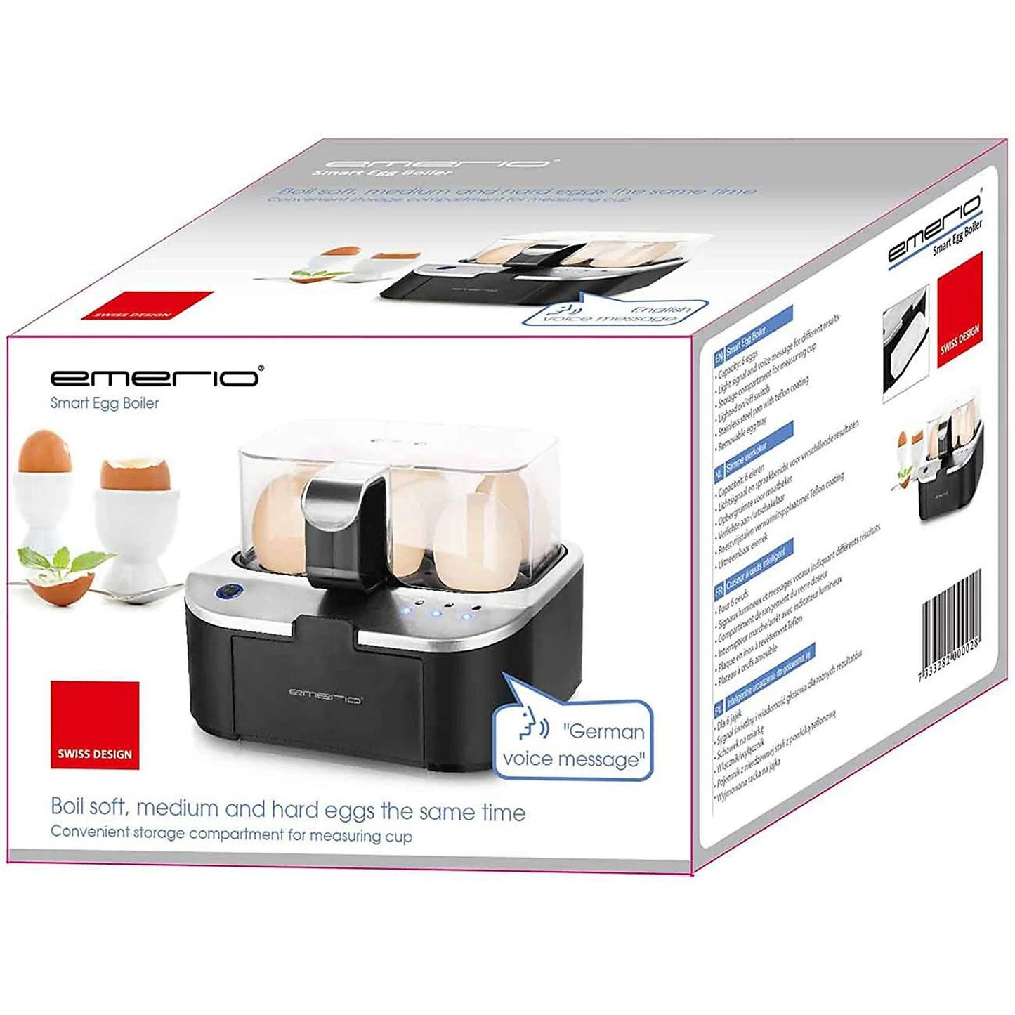 Cocedor de Huevos Emerio EB-1231771 – Hasta 6 Huevos | Negro Compacto