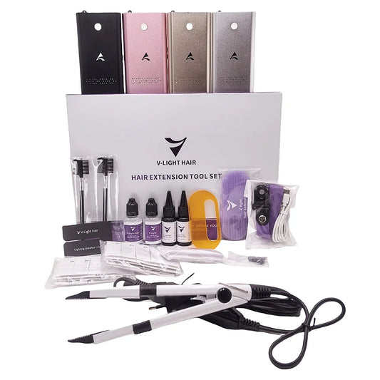 Juego de extensiones de cabello y peluquería V Light
