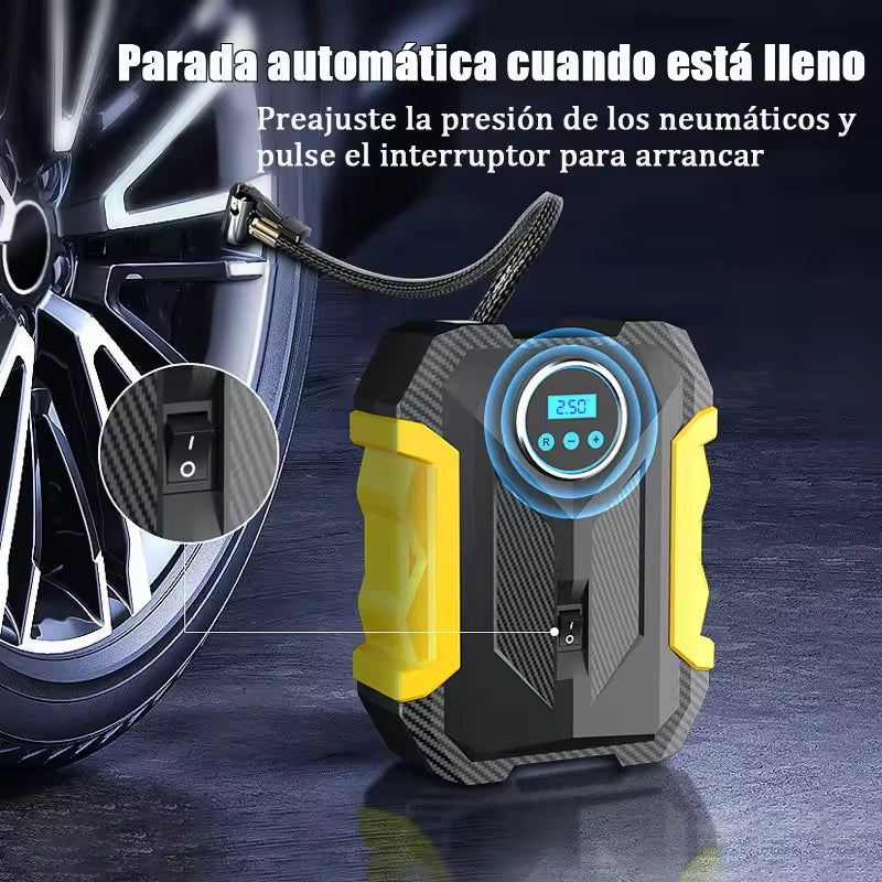 Compresor De Aire Portátil Para Automóvil Digital Con Luces LED CARSUN