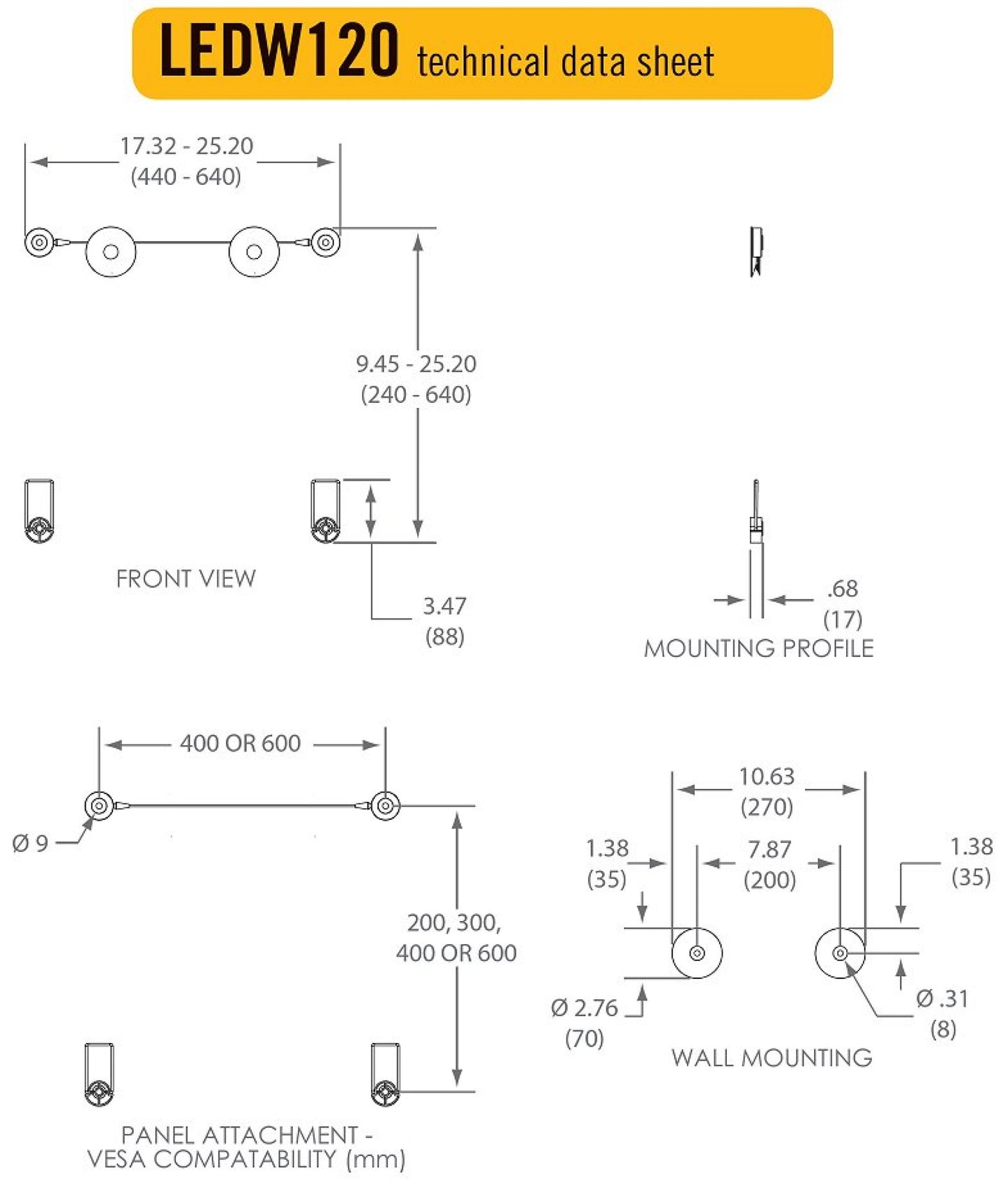 Soporte de TV LEDW120 Para Televisores De Pantalla Plana De 42 a 75 pulgadas Omnimount