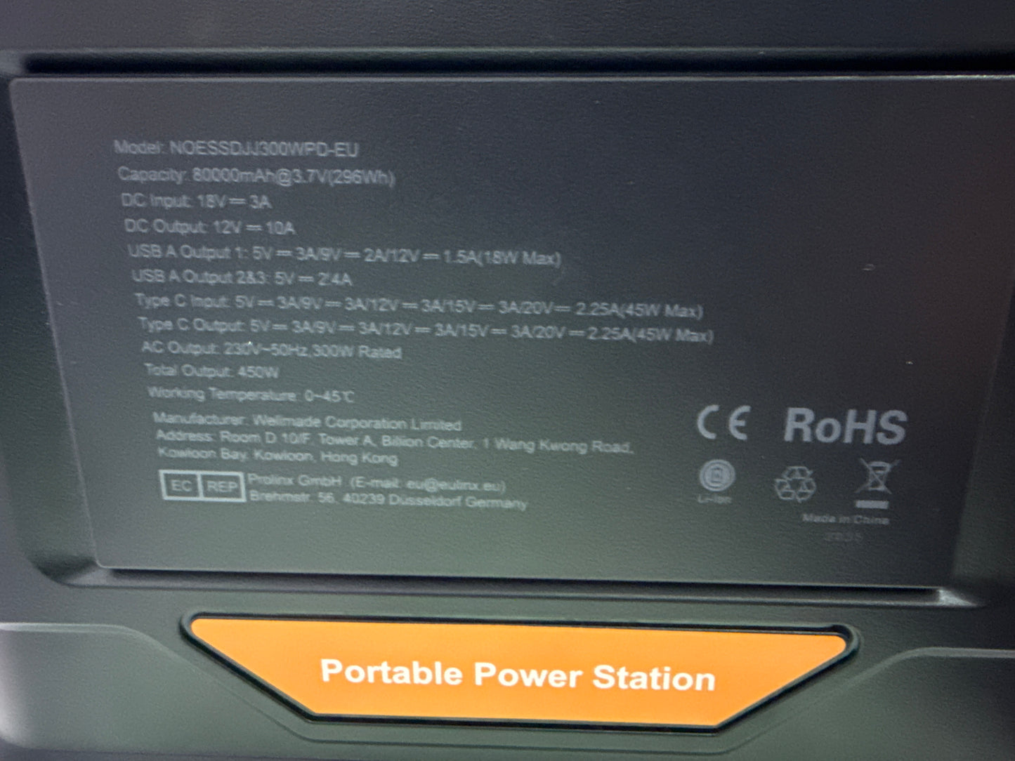 Estación de Energía Batería De 230v 50Hz 296Wh 80000mAh Novoo