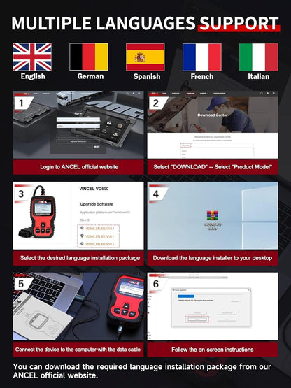 ANCEL VD500 Pro – Escáner OBD2 Profesional | Diagnóstico, Reset Servicio y TPMS
