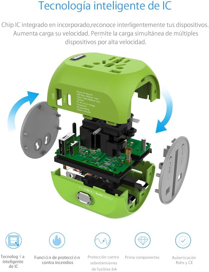 Adaptador de enchufe de viaje universal Milool