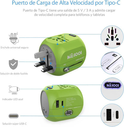 Adaptador de enchufe de viaje universal Milool