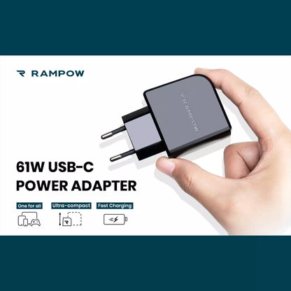 Adaptador de carga USB C 61W PD RAMPOW