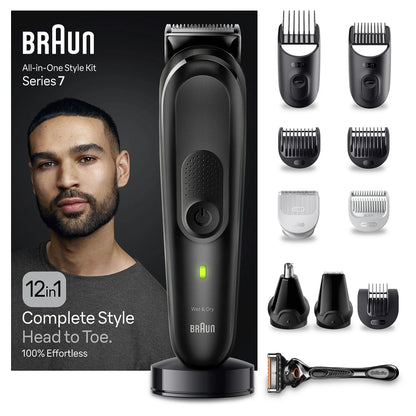 Braun Series 7 MGK7460 - Recortadora Multifunción 12 en 1 para Barba, Cuerpo y Pelo