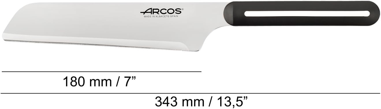 Cuchillo de Chef Filo Microdentado Hoja 180mm Mango Ergonómico Arcos Serie LINEA