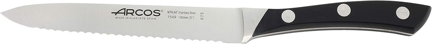 Cuchillo Tomatero, Hoja de Acero Inoxidable Forjado Nitrum 130 mm Arcos Serie Terranova