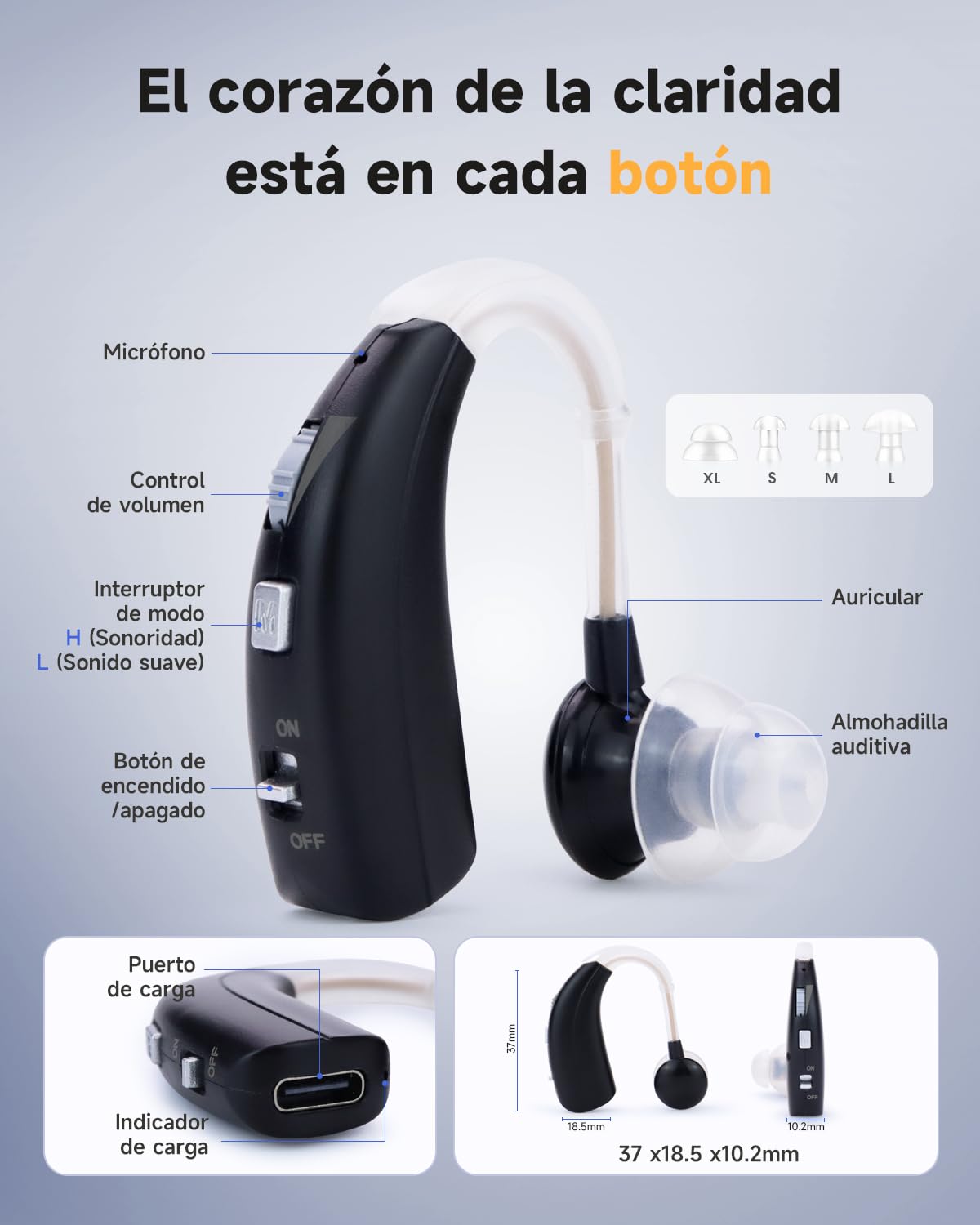 Amplificador de Audífonos Negro VHP-1301 BRITZGO