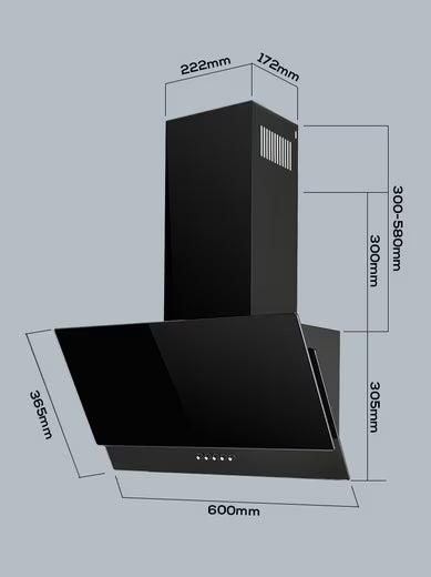 Campana Extractora Inclinada Hanseatic 60 cm | Clase A+ Extra Potente
