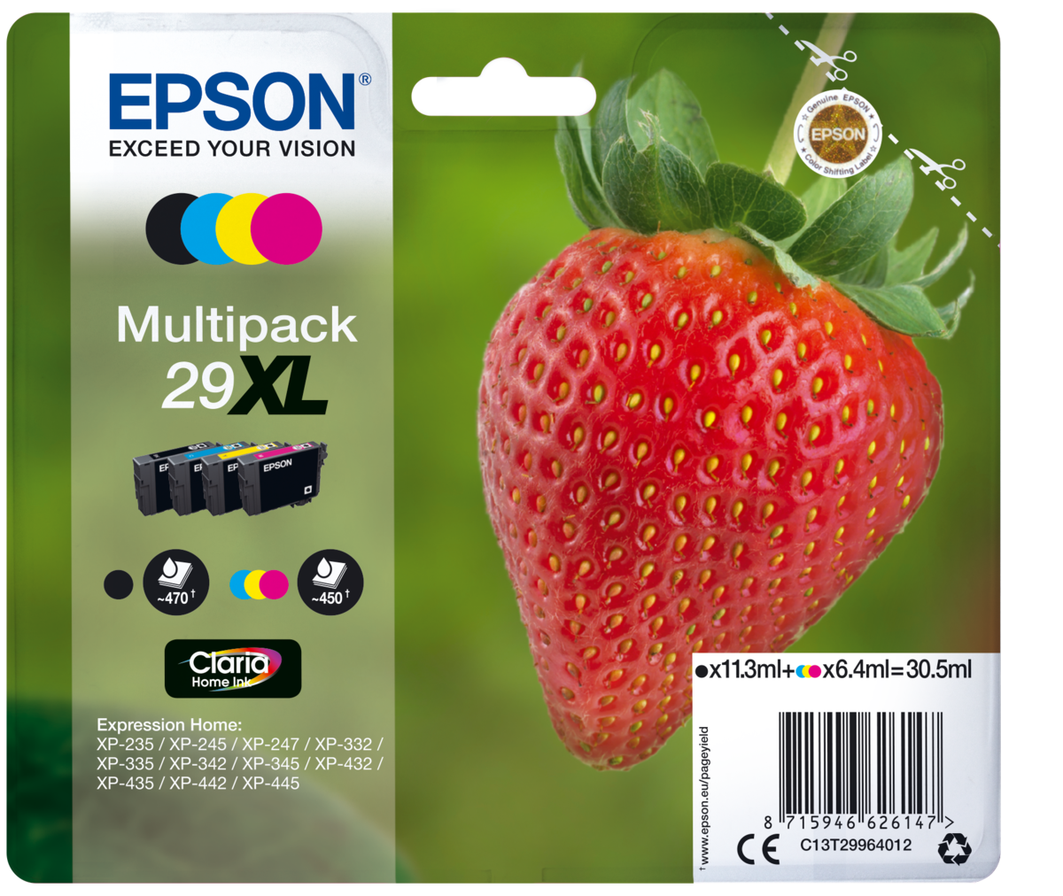 Cartucho De Tinta C13T29964022 Fresa 29XL CMYK Epson