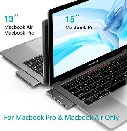 Hub USB-C 7 en 2 para MacBook Pro y MacBook Air | HDMI 4K, Thunderbolt 3, USB 3.0 y Lector SD/TF