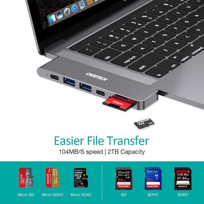 Hub USB-C 7 en 2 para MacBook Pro y MacBook Air | HDMI 4K, Thunderbolt 3, USB 3.0 y Lector SD/TF