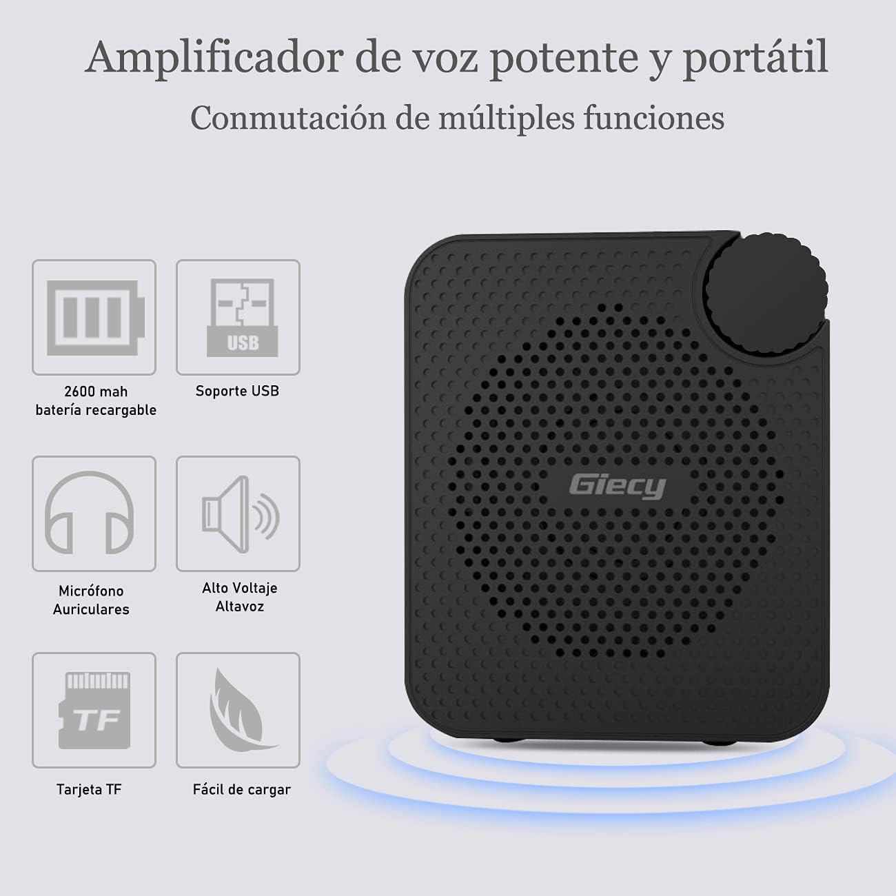 Amplificador de Voz inalámbrico portátil con micrófono inalámbrico S300 Giecy