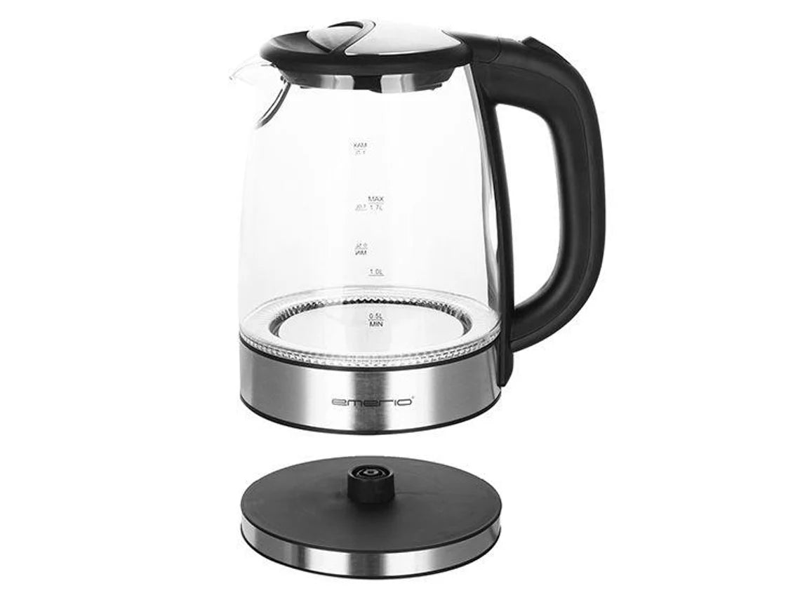 Hervidor Eléctrico Emerio WK-119988 – 1,7 L | 2200 W | Negro y Acero Inox