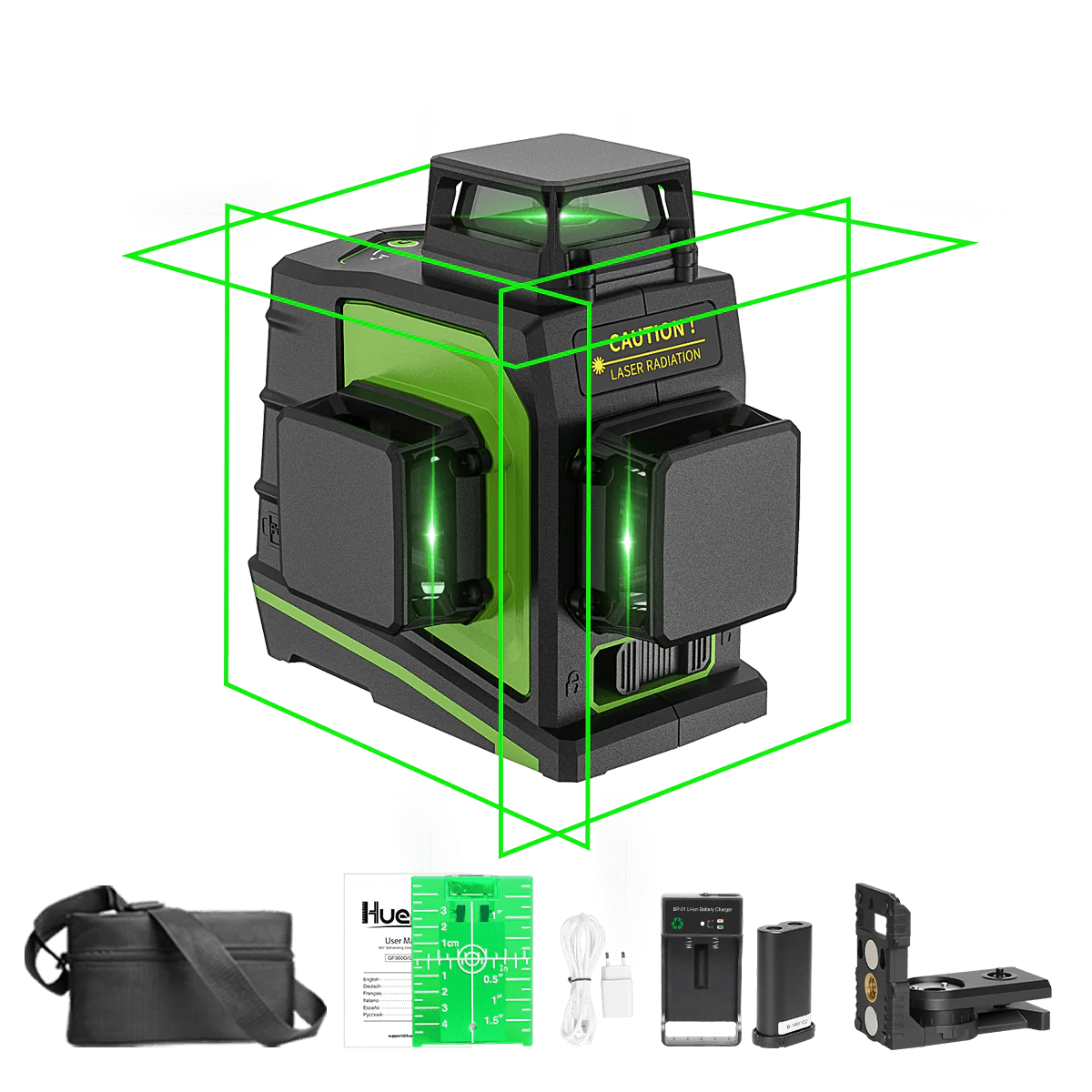 Nivel Láser Verde 45m GF360G 3x360 Huepar