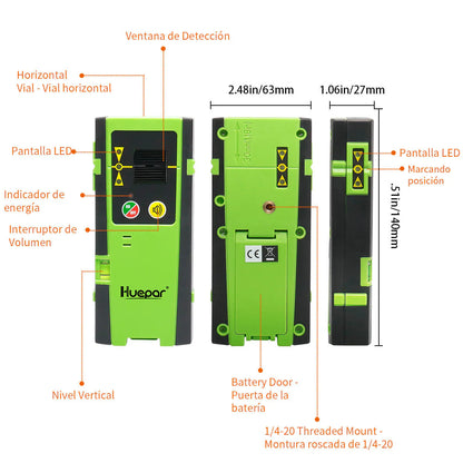 Detector láser para nivel láser de línea LR6RG Huepar