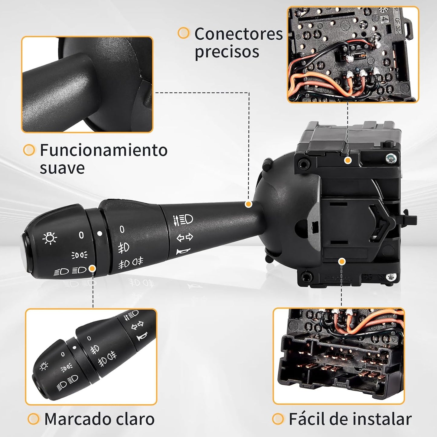 Mando de Luces para Dacia Sandero Dokker Duster Dacia Lodgy Dorker Stepway Clio Logan 8201167988 255405056R Interruptor Palanca de Intermitentes 681726046R 255400337R