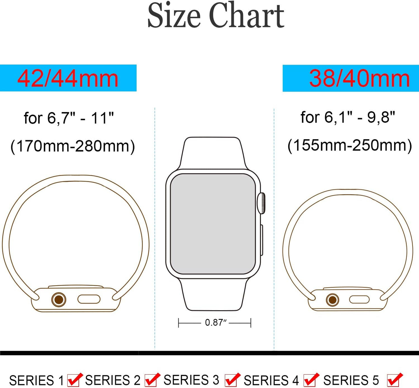 Pack 2 Correa Compatible con Apple Watch Correa 38mm/40mmDe Acero Inoxidable Mugust