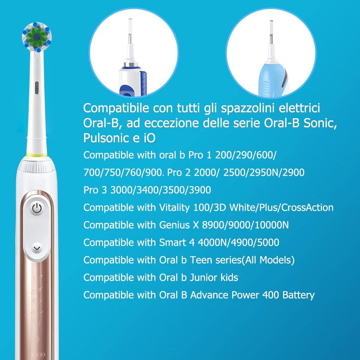 Recambios 16 Cabezales Cepillos Compatible con Braun Oral B Cepillo Eléctrico QLEBAO