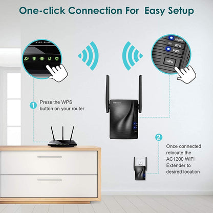 Repetidor Wifi De Doble Banda AC 1200 Rock Space