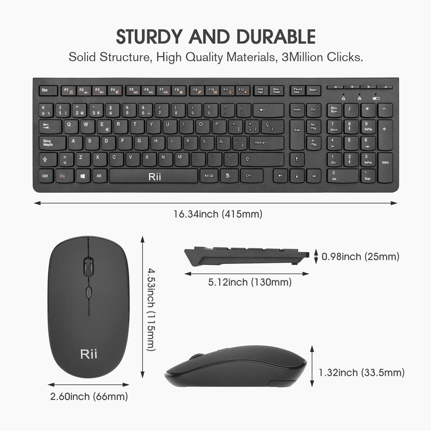 Teclado y Ratón Inalámbrico Rii RK904