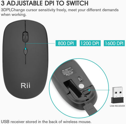 Teclado y Ratón Inalámbrico Rii RK904