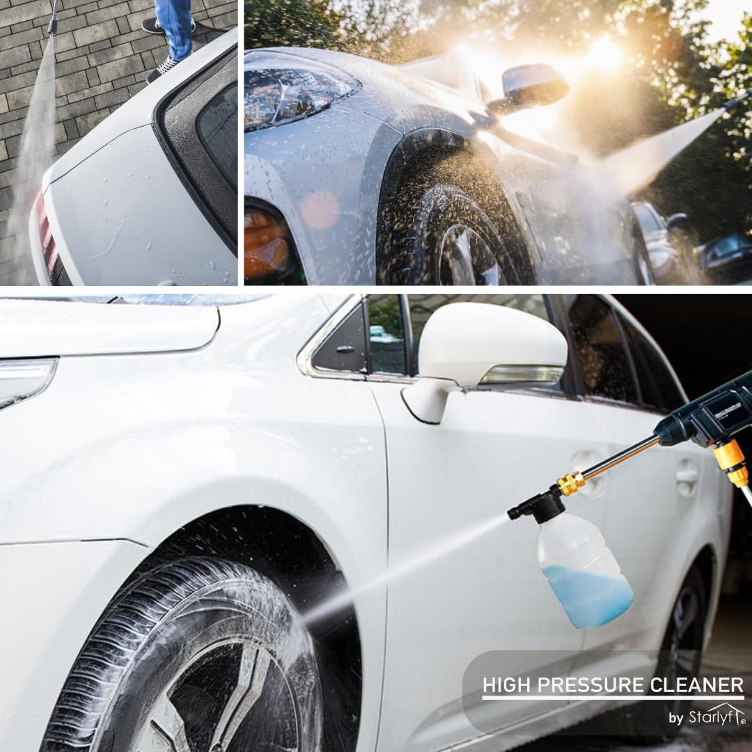STARLYF Limpiadora a Presión Portátil – Pistola de Agua de Alta Potencia con Accesorios