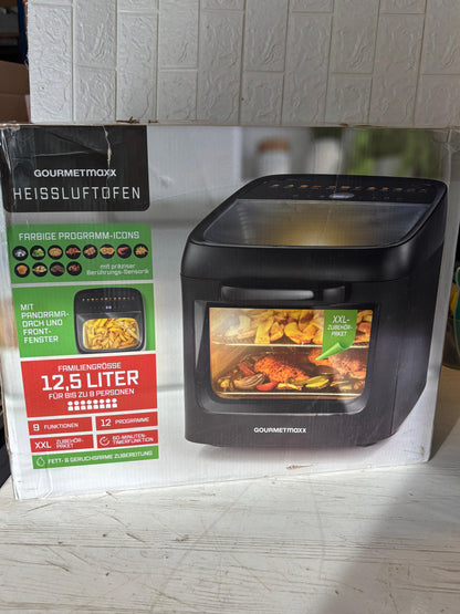 Horno Freidora de Aire GOURMETmaxx 12.5L | 9 en 1 con Visión Panorámica XXL