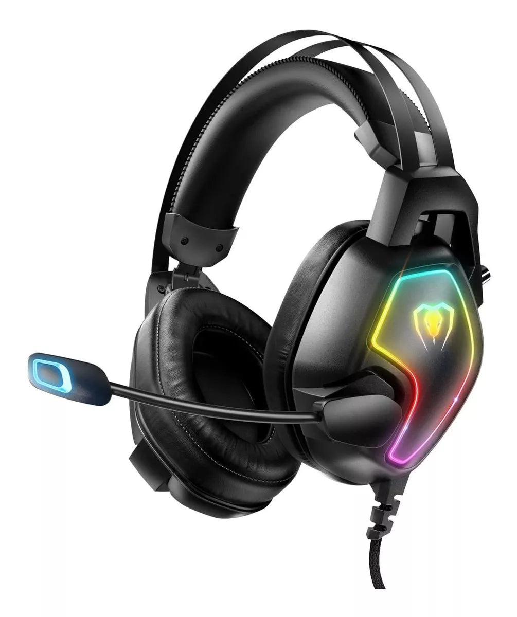 Cascos Auriculares para Juegos con Cancelación de Ruido de Sonido Envolvente 7.1 Luz Flexible Mic RGB 3.5mm Beexcellent