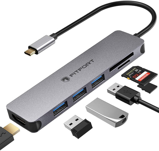 Adaptador multipuerto 7 en 1 USB-C Hub Pro Fitfort