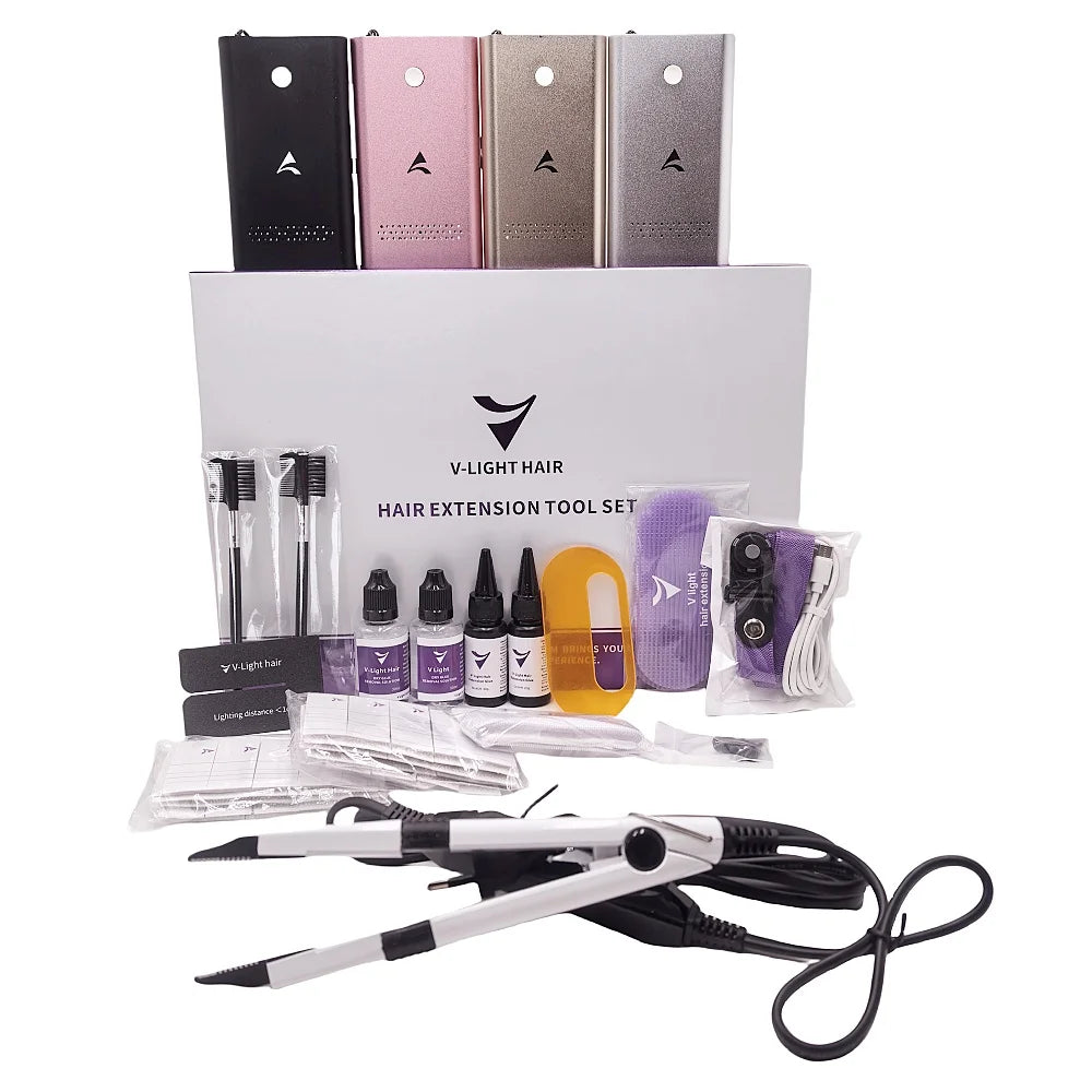 Juego de extensiones de cabello y peluquería V Light