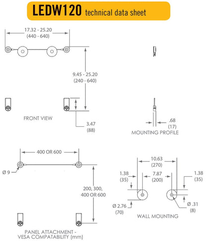 Soporte de TV LEDW120 Para Televisores De Pantalla Plana De 42 a 75 pulgadas Omnimount